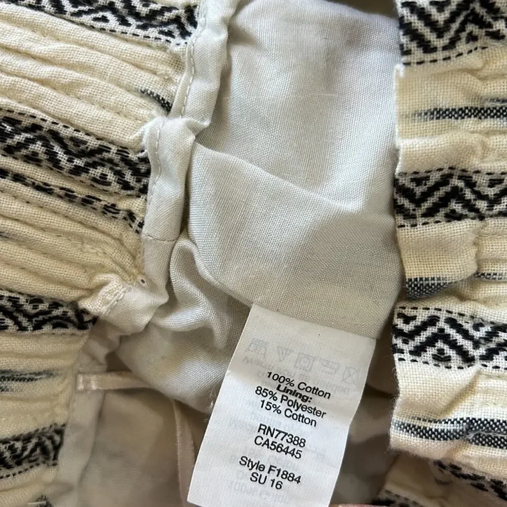 J. Crew Mini Pencil Skirt Aztec Pattern  Elastic Waist Pull On Size 4